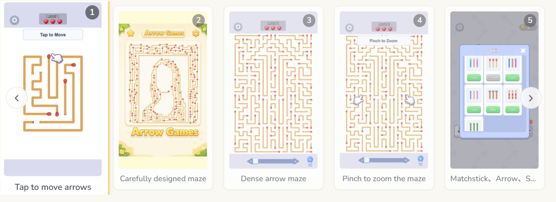 Arrow Games collection of directional puzzle artwork